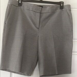 Ann Taylor Black and White Patterned Bermudas
